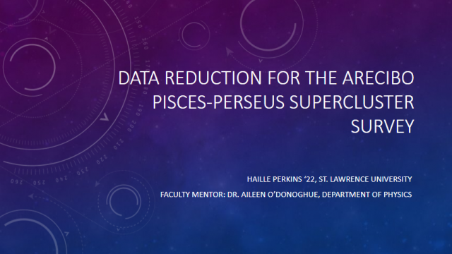  Data Reduction for the Arecibo Pisces-Perseus Supercluster Survey title slide.