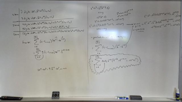 Image of a whiteboard with the student&#039;s math writing.