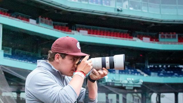 Finn Murphy working at Fenway Park