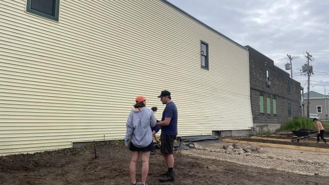 Nora Kenyon interviewing for North Country Public Radio.