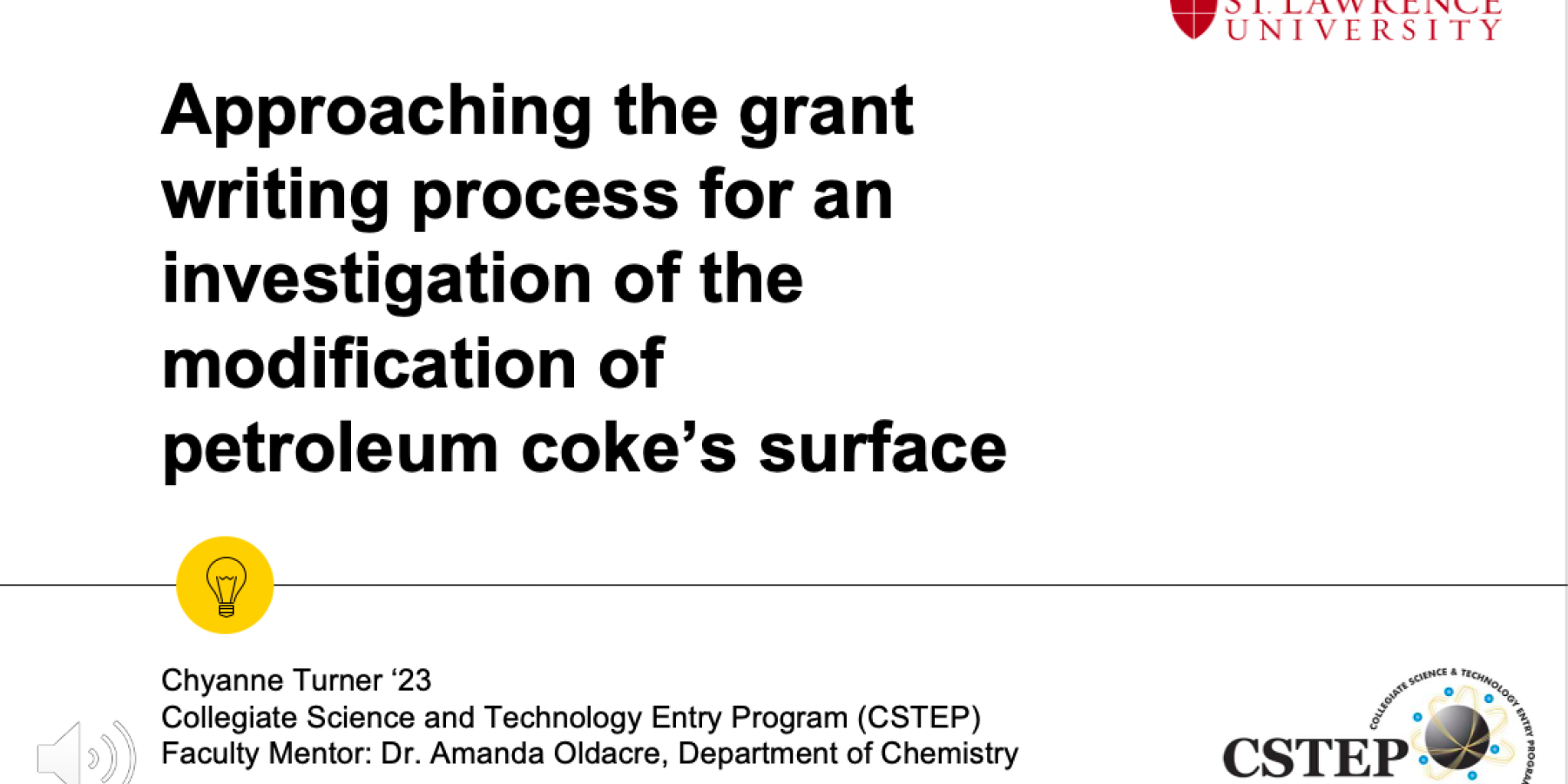 Approaching the grant writing process for scientific research title slide.