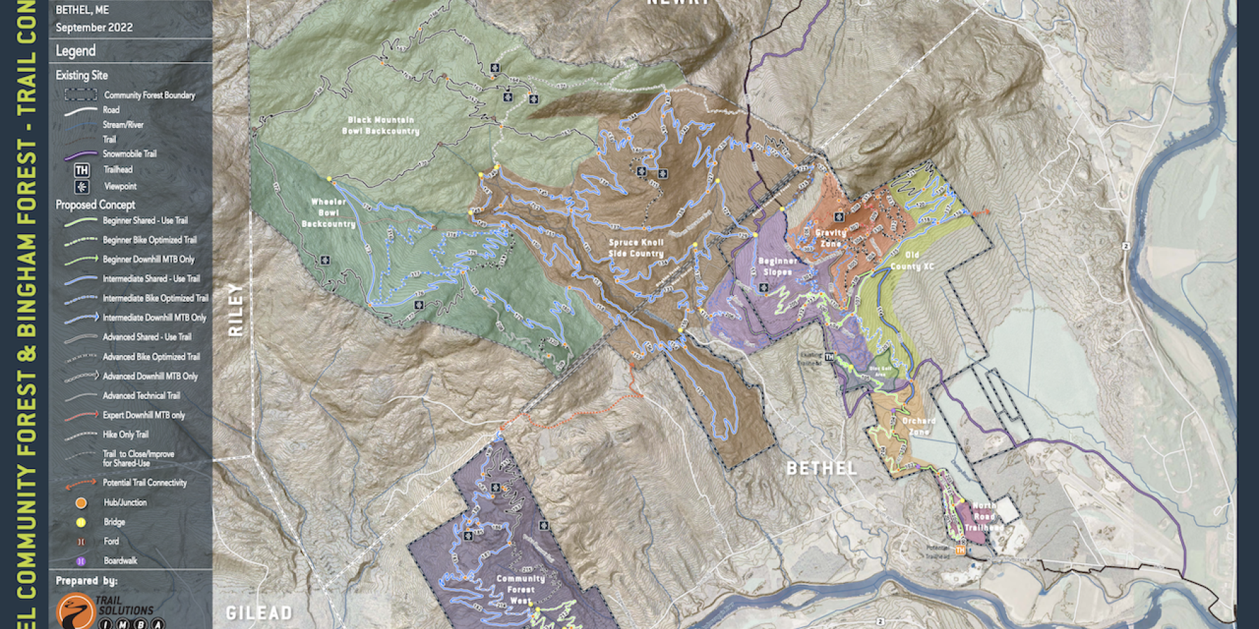 Map of the trail plan for Bethel Community Forest, where I did most of my trail work this summer.