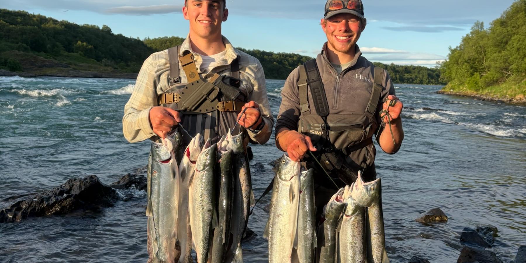 Filling our limits of Salmon in the evenings after guiding clients all day