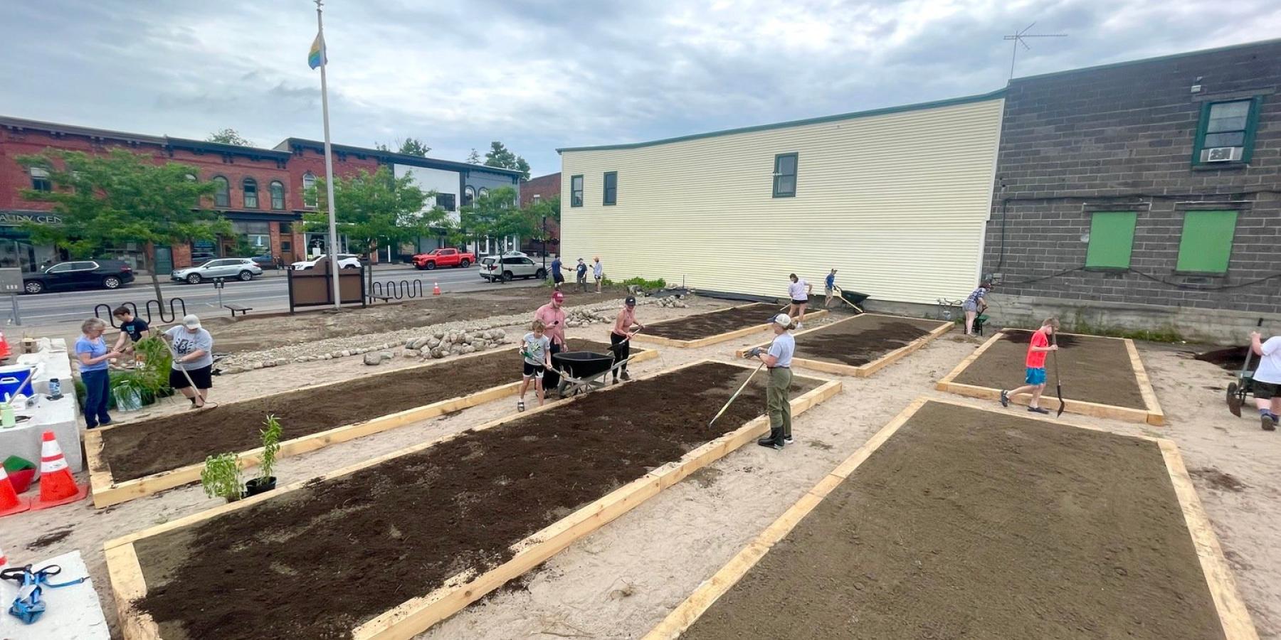 Noah Donnellan-Doser is the midst of a story on the Canton demonstration garden.