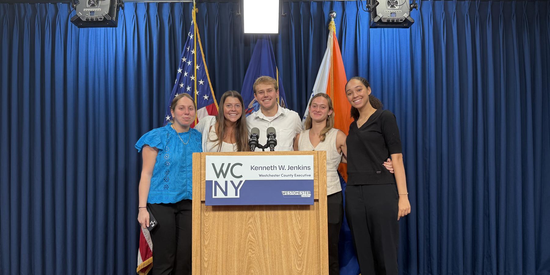 A photo of a group of us interns after our state of the county address.