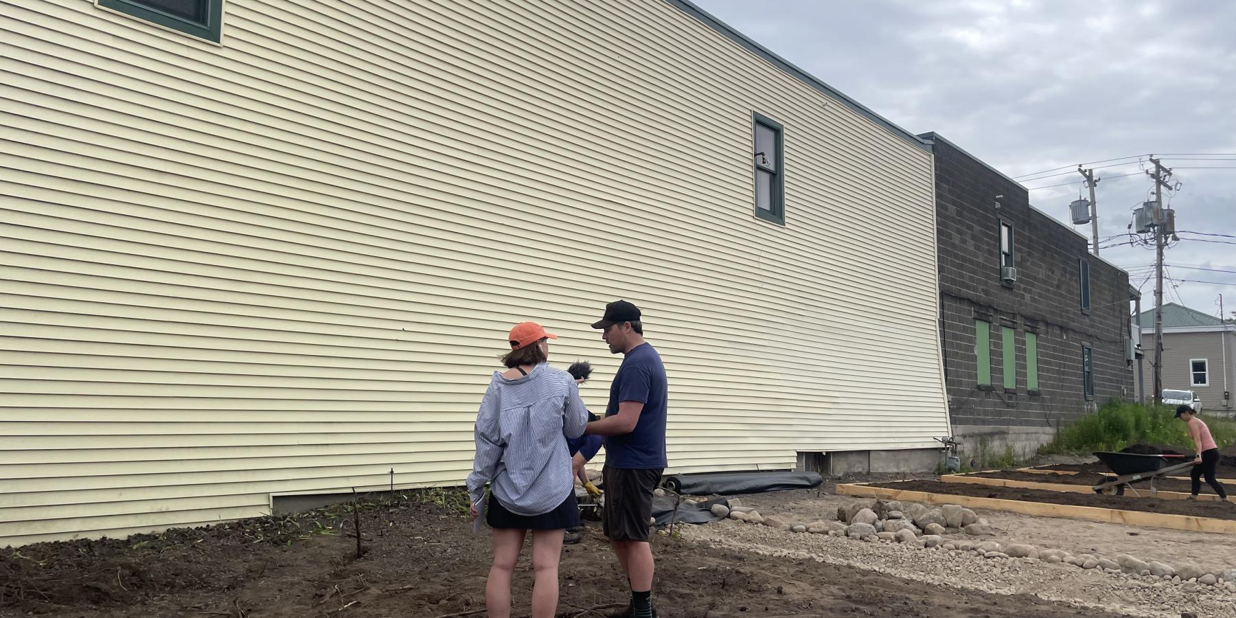 Nora Kenyon interviewing for North Country Public Radio.