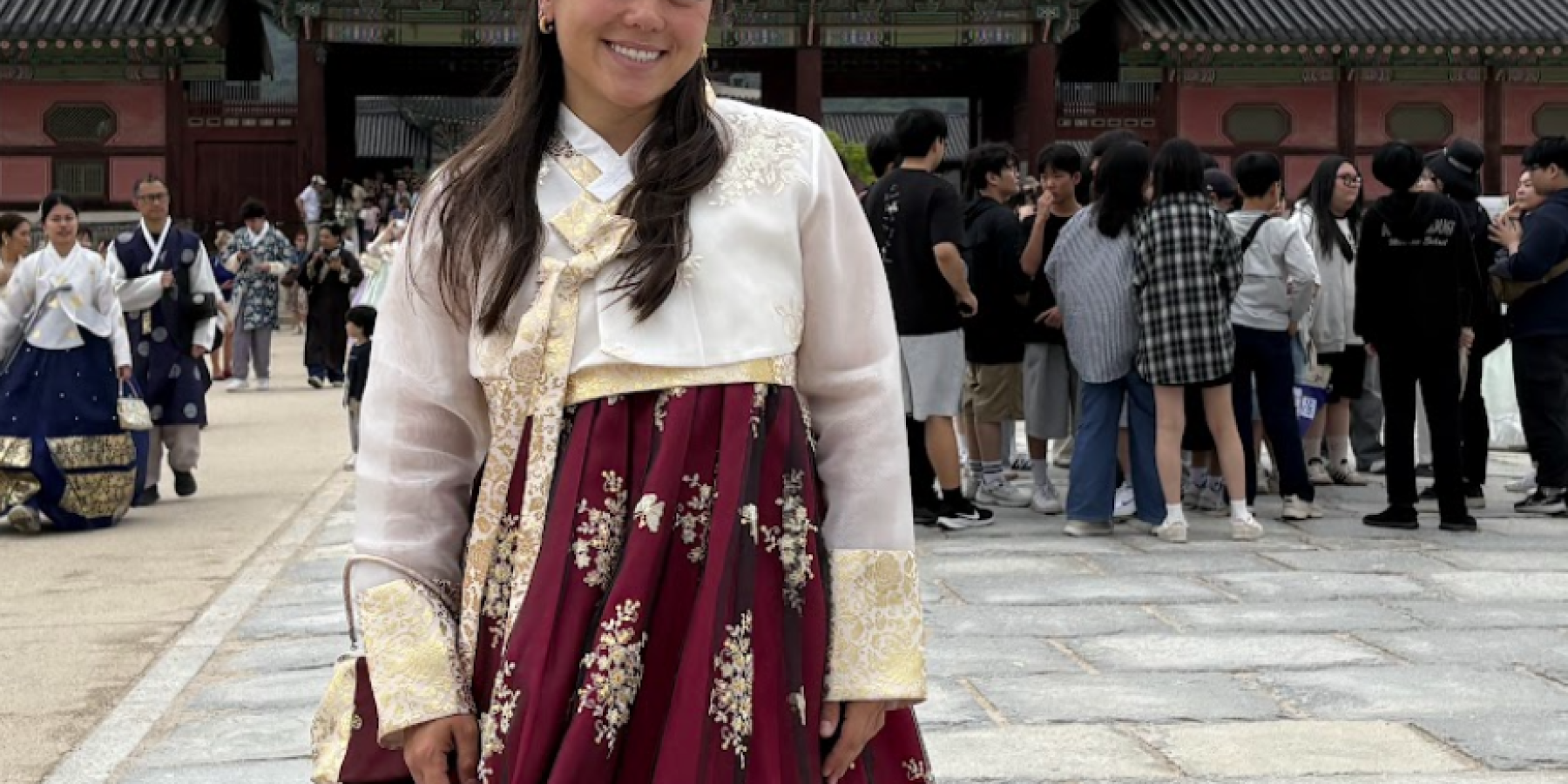 This photo was taken at the Gyeongbokgung Palace in Seoul, South Korea.
