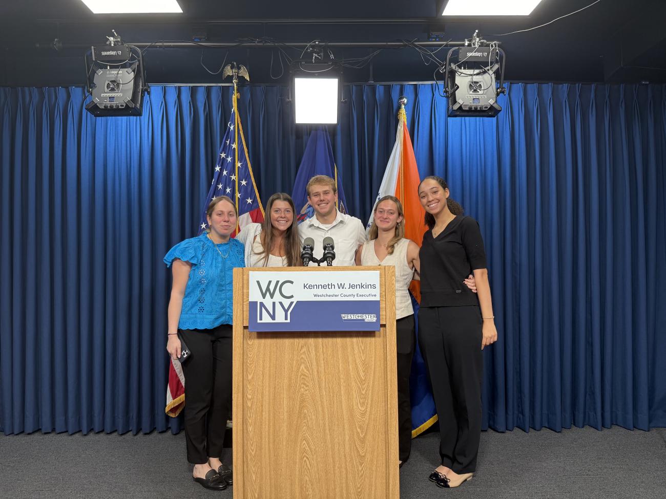 A photo of a group of us interns after our state of the county address. 