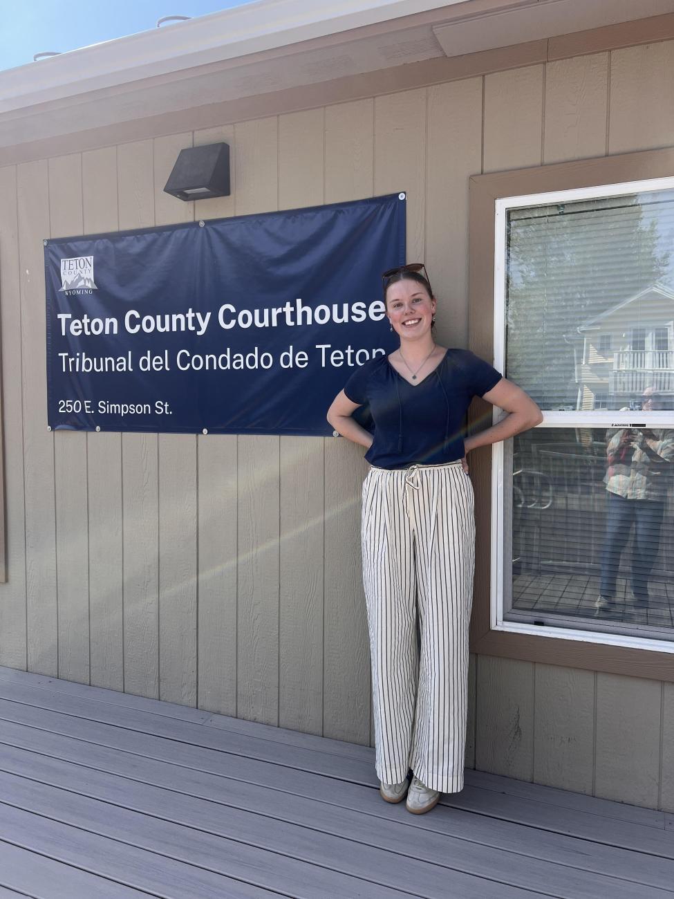 Photo in front of Teton County Courthouse