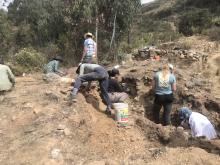 group working at the excavation site