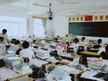 the classroom of senior-year high school students