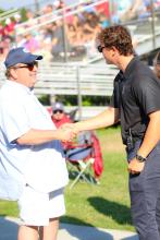 Performing administrative duties at a Commodores Baseball Game