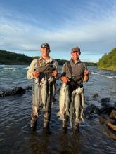Filling our limits of Salmon in the evenings after guiding clients all day