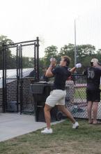 Launching t-shirts into fan section
