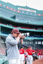 Finn Murphy working at Fenway Park