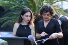 In this picture, I am with one of my supervisors during a company event focused on upcoming projects and reviewing past results. At that moment, we were in the middle of organizing the process