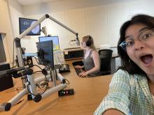 Two women in a radio studio