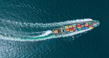 Container ship at sea