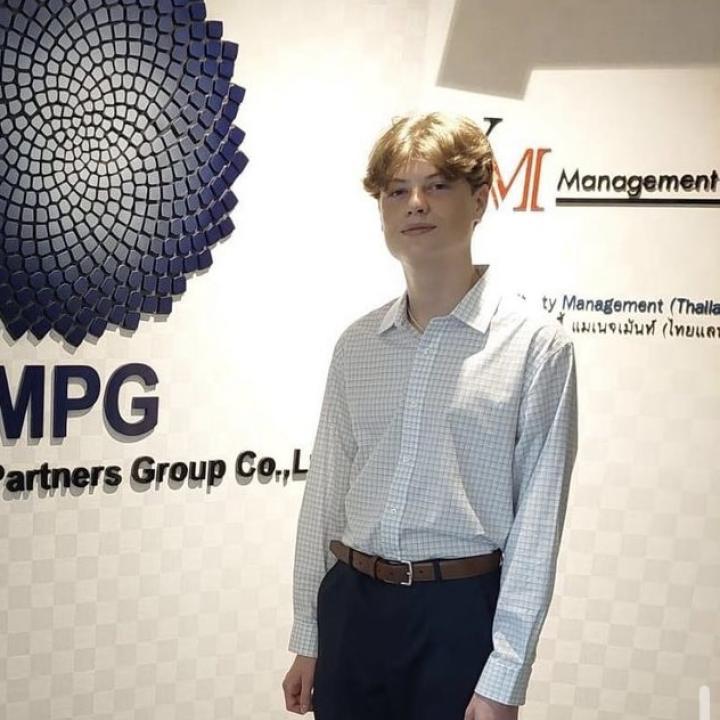 Picture of me on my first day of work at Mahanakorn Partners Group.