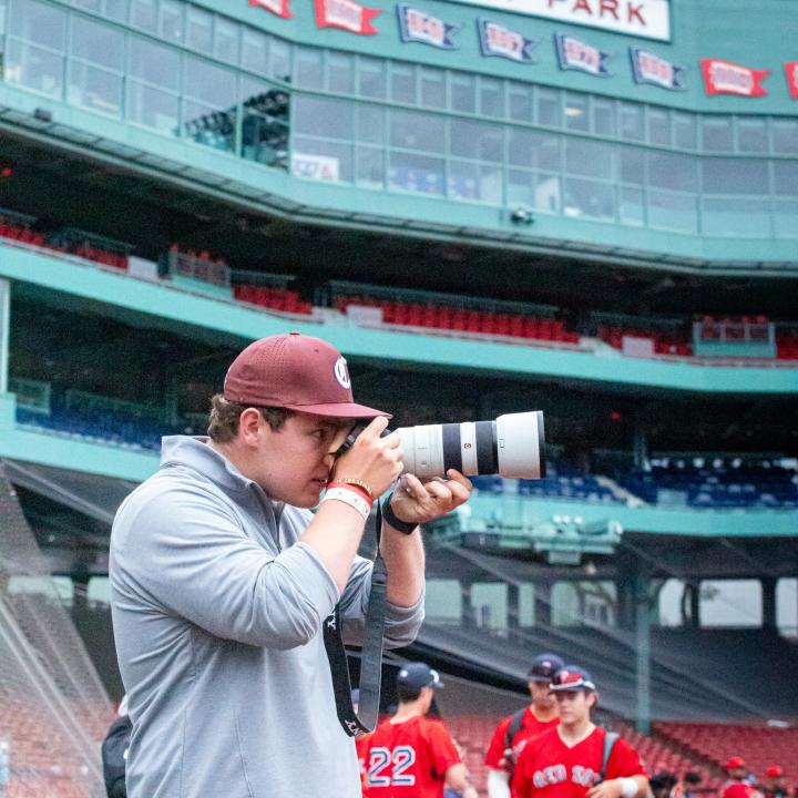 Finn Murphy working at Fenway Park