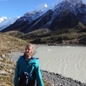 View of Mueller Hut in the background 